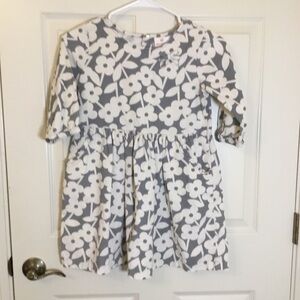 Hanna Aderson Floral Gray and White Dress Size 130 or US 8 EUC